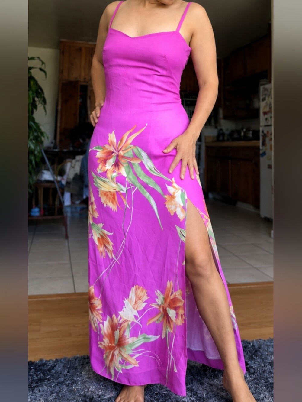 Georgiou Studio Vintage Floral Pink Elegant Dress